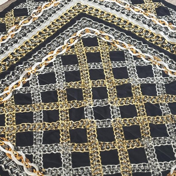 Gottex Black Gold Chain Print Scarf/Pareo - Picture 1 of 6